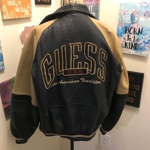 VINTAGE LEATHER GUESS COAT